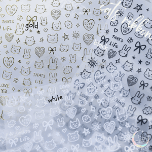 골드&gt; 야옹이 리본선물 스티커 [S450],블랑블랑